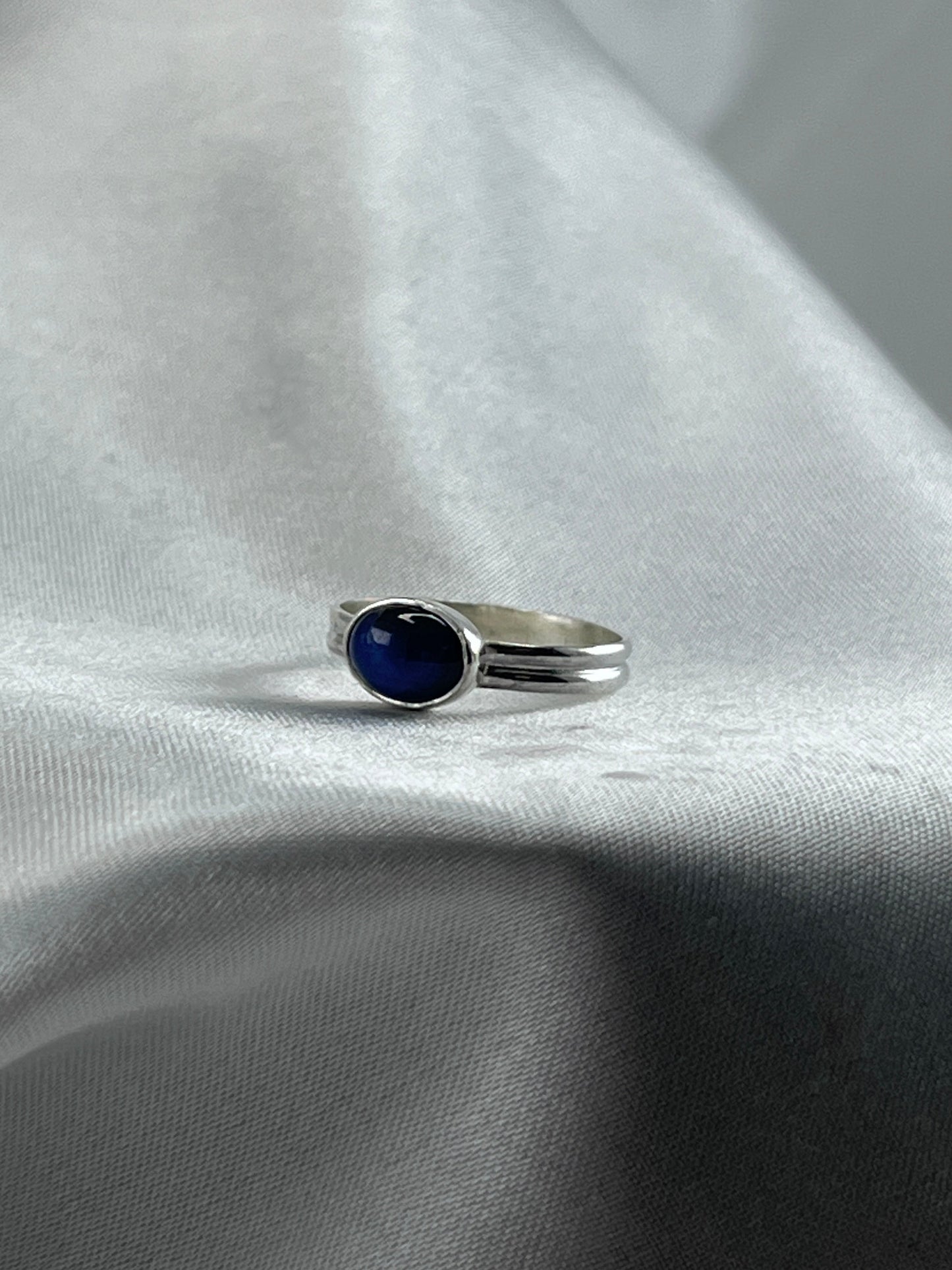 Star Sapphire Stacker Ring - Size US 7