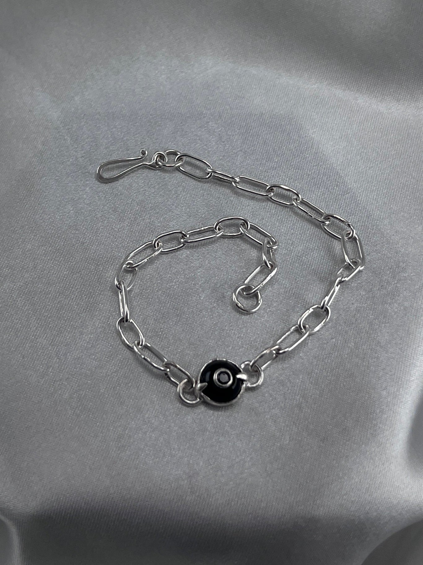 Tally Ho Black Onyx and Spinel Chain Bracelet