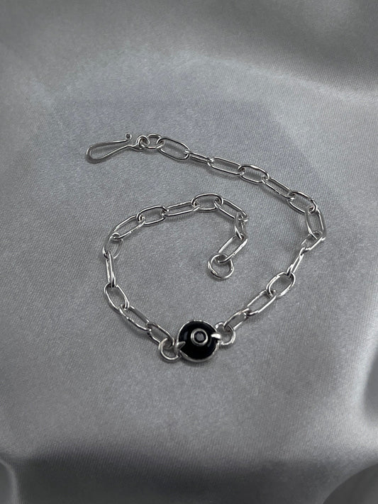 Tally Ho Black Onyx and Spinel Chain Bracelet